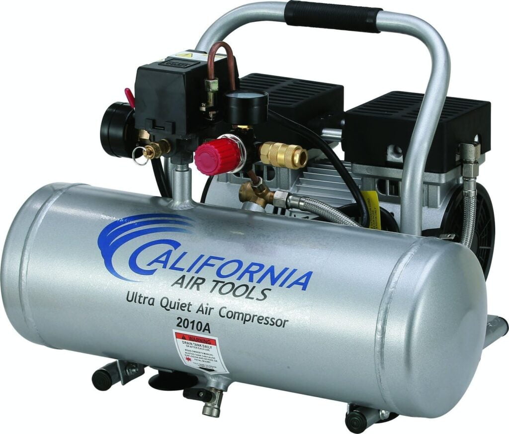 California Air Tools 2010A Ultra Quiet and Oil-Free 1.0 HP 2.0-Gallon Aluminum Tank Air Compressor,Silver California Air Tools 2010A Ultra Quiet and Oil-Free 1.0 HP 2.0-Gallon Aluminum Tank Air Compressor,Silver