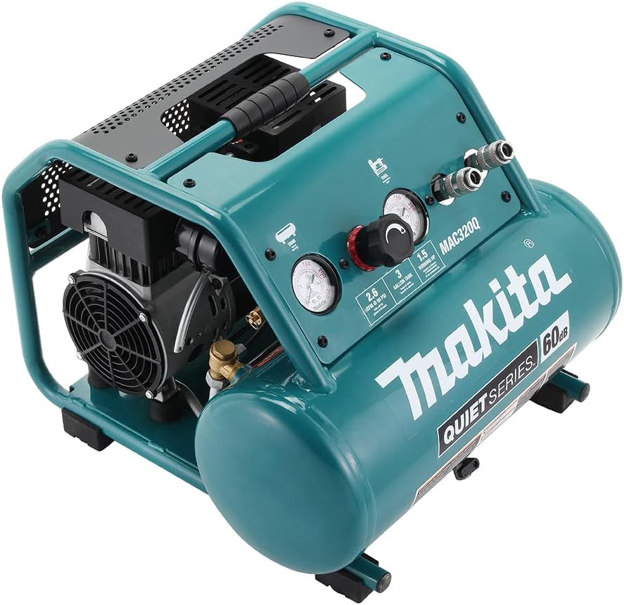 Makita MAC320Q Quiet Series 1-1/2 HP, 3 Gallon, Oil-Free, Electric Air Compressor Makita MAC320Q Quiet Series 1-1/2 HP, 3 Gallon, Oil-Free, Electric Air Compressor
